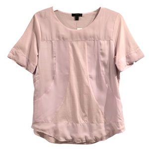 J Crew t-shirt seamed panel top pink blush short sleeve S